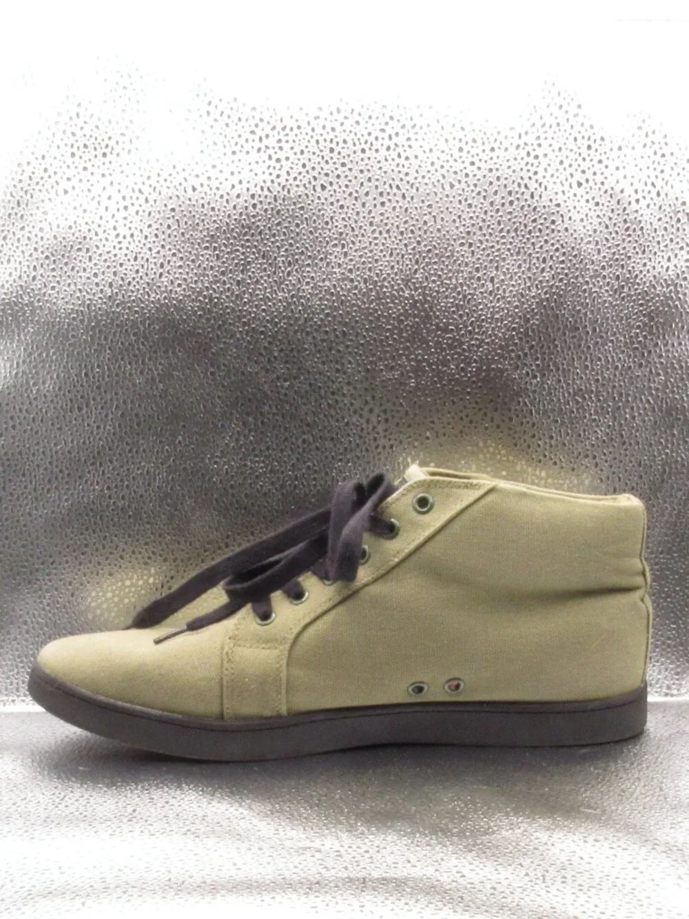 Woobies Olive Men's Canvas Hightop Shoes Size 11 Womens 12.5 Mens Excellent Cond